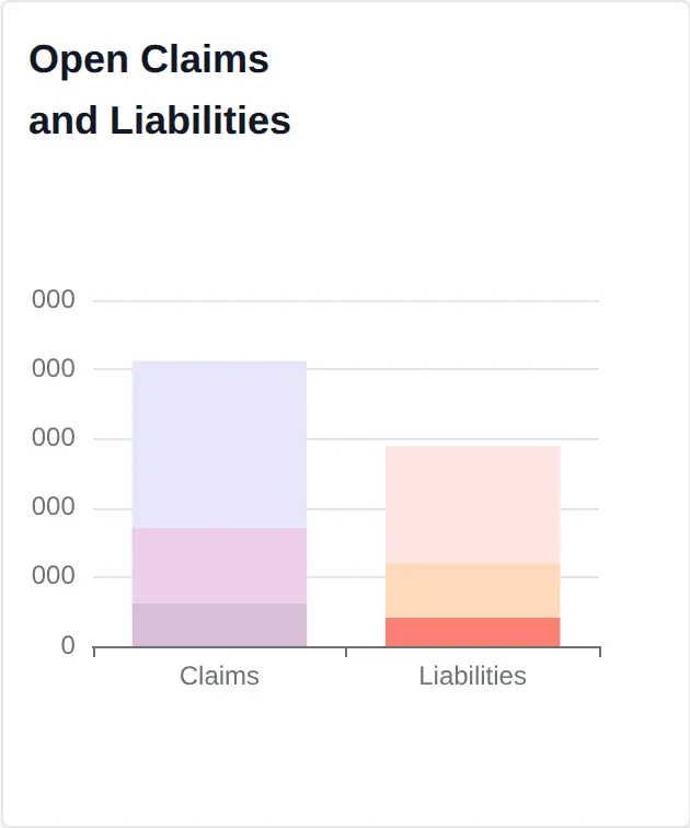 The dashboard widget showing open claims and liabilities.